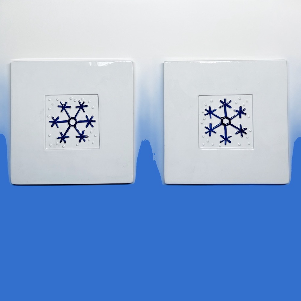 2 Crate & Barrel Christmas Trivets/Wall Hangings Italy